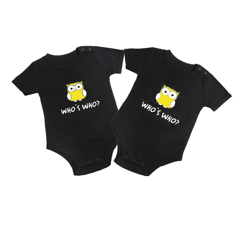 Детский боди с принтом Culbutomind Whos Забавная детская одежда для близнецов 2 предмета
