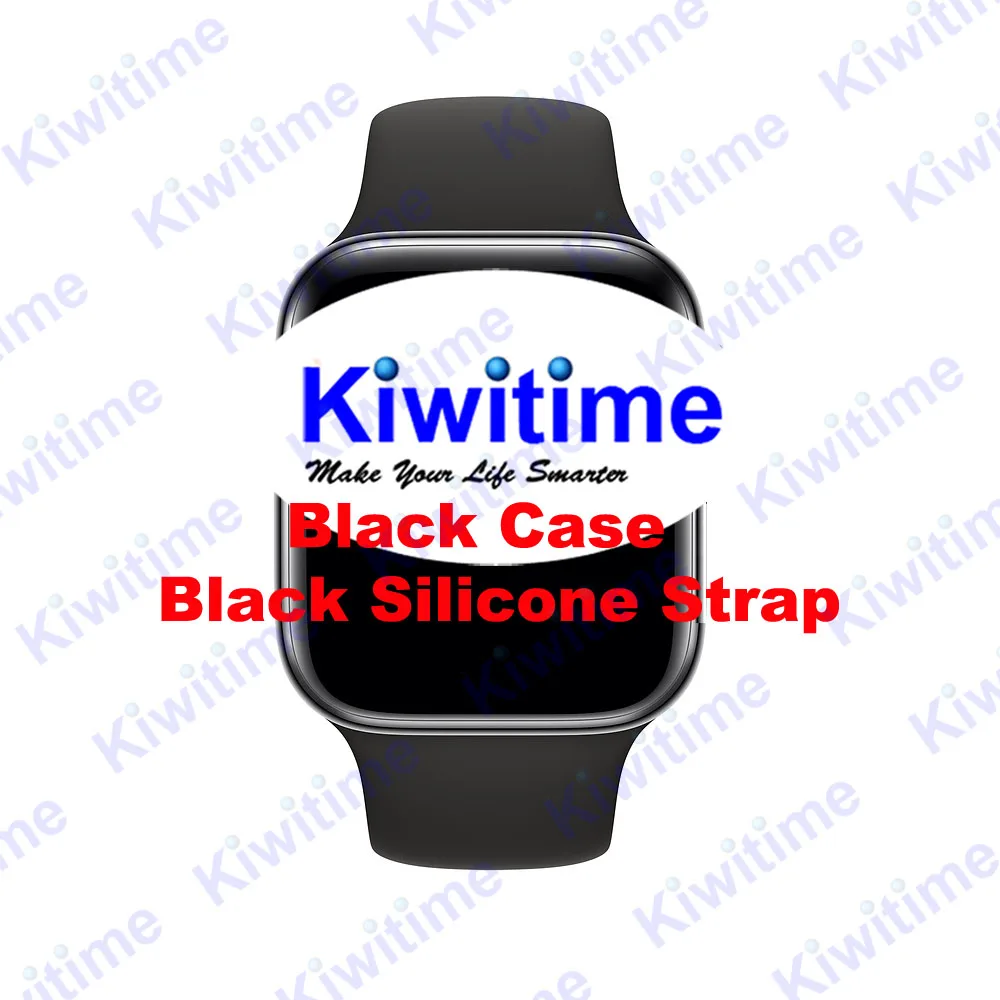 Black Black Silicone KIWITIME IWO 9 IWO 10 умные часы 44 мм gps пульсометр шагомер движения трек умные часы для iPhone Android телефон не IWO 7 8 - Цвет: Black Black Silicone