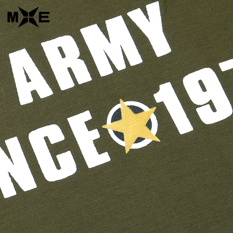 MXE Лето Для мужчин футболка военные Стиль футболки с надписями 3 цвета дышащие