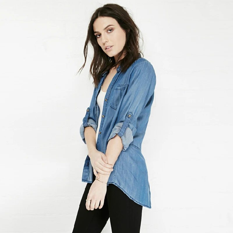 Women Autumn Back Split Boyfriend Roll 