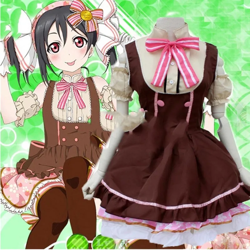 Японское аниме Love Live! Женское платье для косплея Live милая Униформа горничной