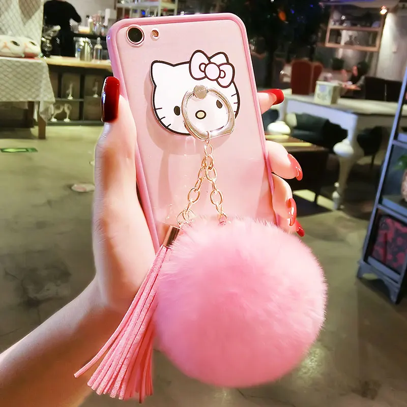 Для iPhone 6 S 7 Plus X для девочек Модный милый держатель кольца с кошкой чехол