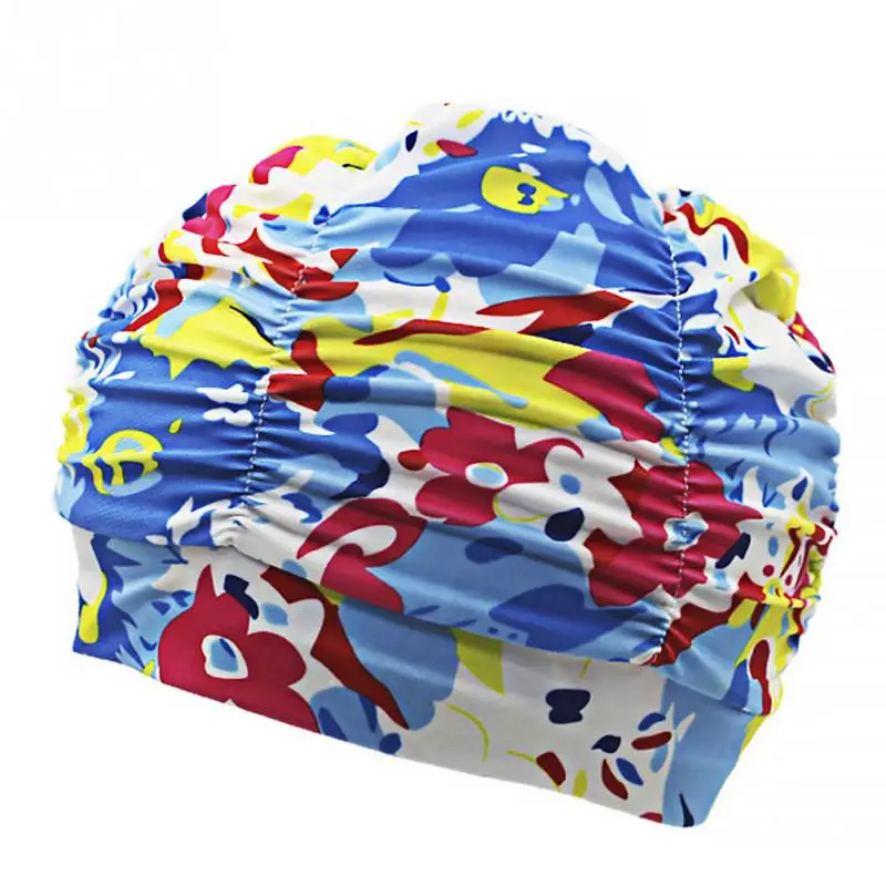 Для женщин мужчин с оборками цветочным узором шапочка для плавания принтом