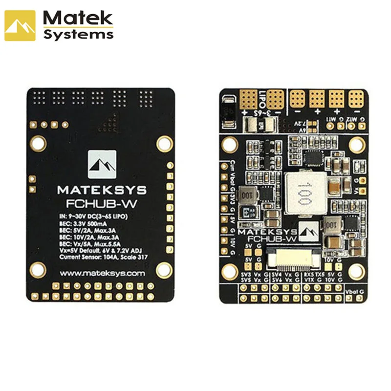 Matek FCHUB W PDB 3 6S Встроенный 4 BEC и 104A Датчик тока для RC FPV гоночных дронов модели