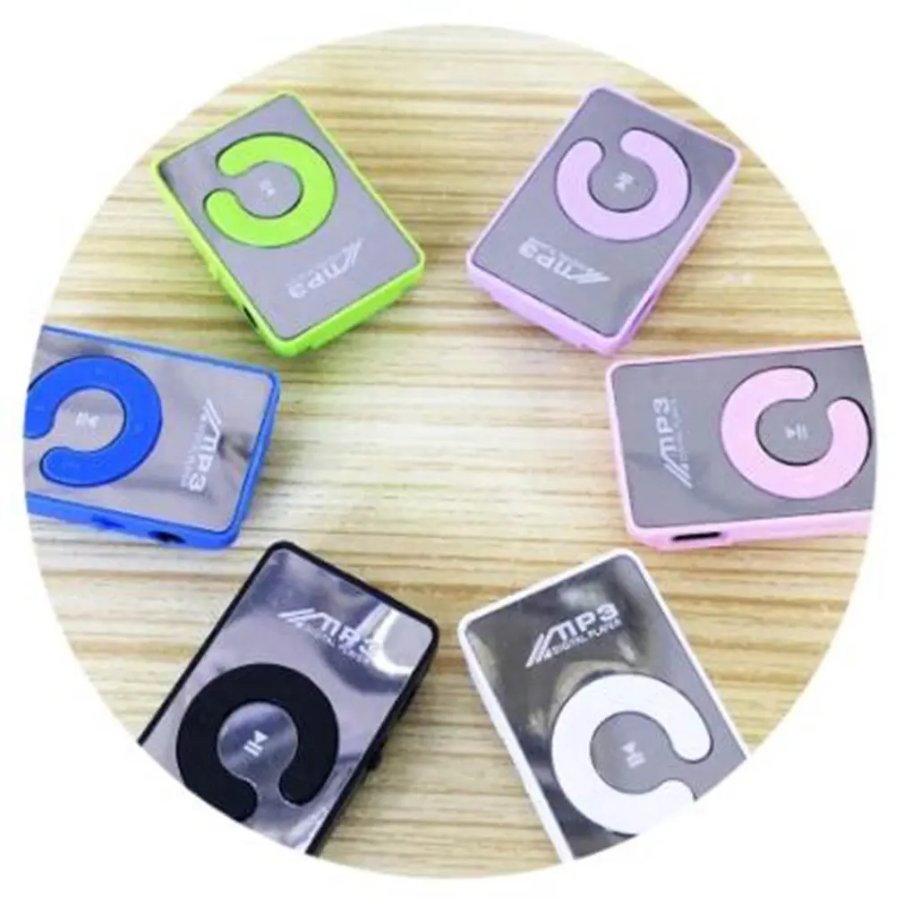 Мини Зеркало Клип MP3-плеер Портативный Модный Спорт USB Цифровой музыкальный плеер