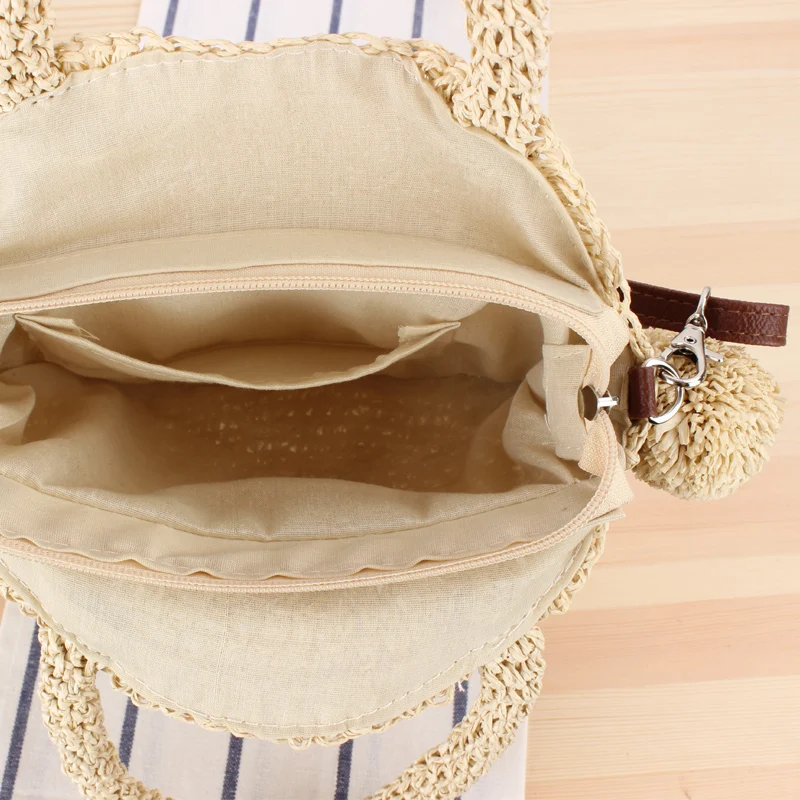 Fashion Round Straw Bags Bohemian Tassel Rattan Women Handbags Woven Crossbody Shoulder Bags Designer Ball Summer Beach Purse
