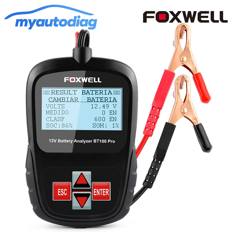 Диагностика Батарея тестер Foxwell 12 В автомобиля для затоплены AGM гель Цифровой