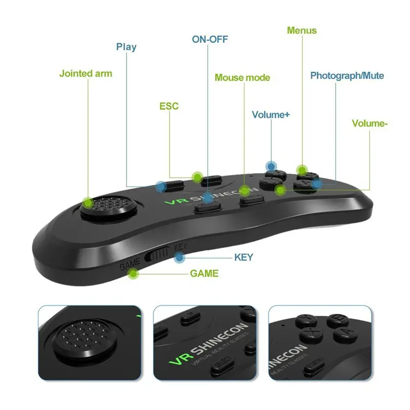 VR SHINECON wireless bluetooth gamepad controller for meizu 16 handle control xbox 360 game samsung s8 plus mi mobile | Электроника