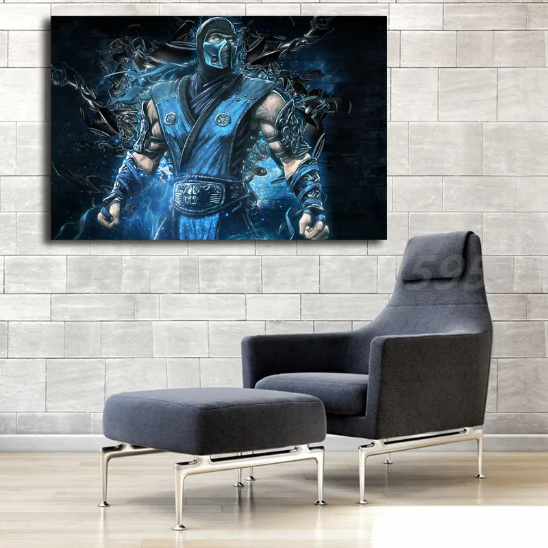 Mortal Kombat игра Sub истребитель Зеро HD Холст Плакаты печать настенная живопись