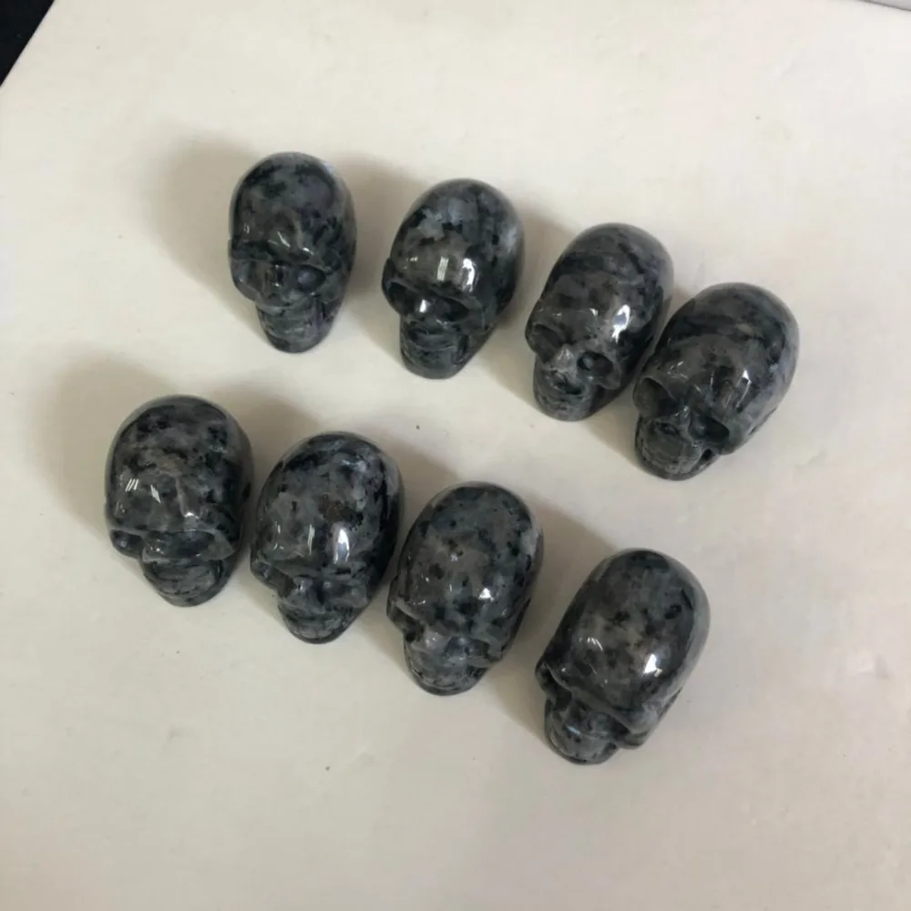 2 &quotрезная головка черепа из натурального черного Лабрадорита кварцевый камень