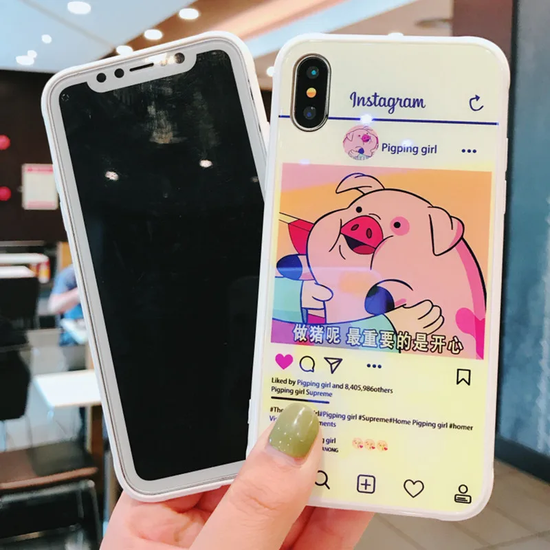 ТПУ Край + закаленное Стекло задняя крышка чехол для телефона Iphone X 6 S 7 8 Plus Чехлы