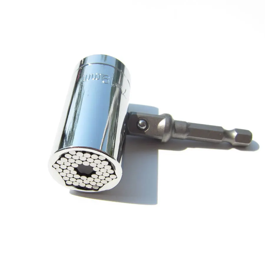2 шт./компл. универсальный гаечный ключ набор для всей поверхности головы розетка рукав 7-19 мм Мощность дрель храповая втулка гаечный ключ Пластиковые Многофункциональный ручной инструмент - Цвет: Silvery