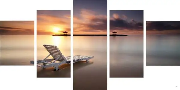 Настенная картина с изображением заката пляжа 5 шт. для гостиной декор Модульная