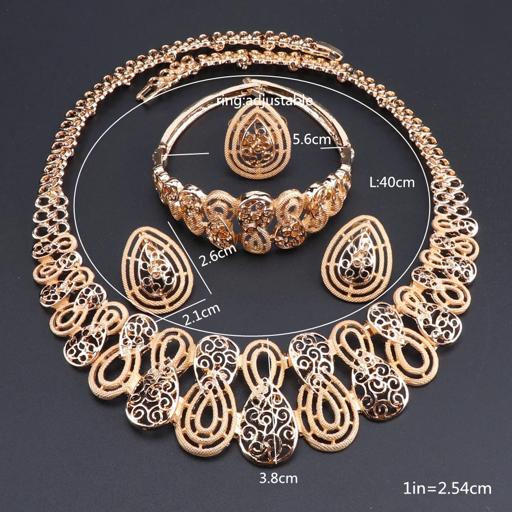 Модный Ювелирный Набор нигерийский Дубай золотистого цвета Африканский