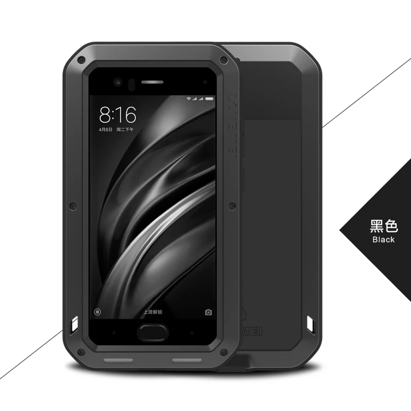 

LOVEMEI-Luxury Dirt-resistant Anti-knock Metal Aluminum Cases Cover with Gorilla Glass, Heavy Duty Protection, Xiaomi 6 Mi 6