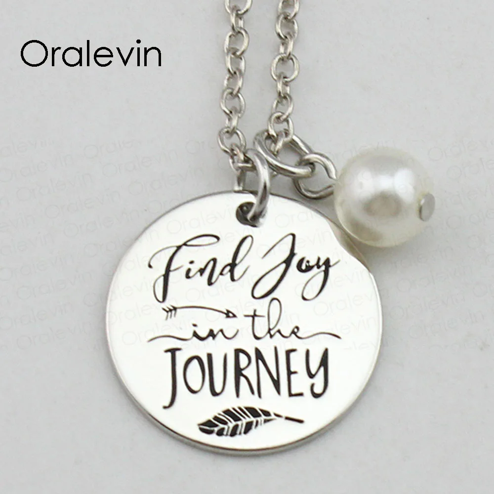 Вдохновляющие Подвески FIND JOY IN THE JOURNEY с ручной гравировкой подвеска на заказ