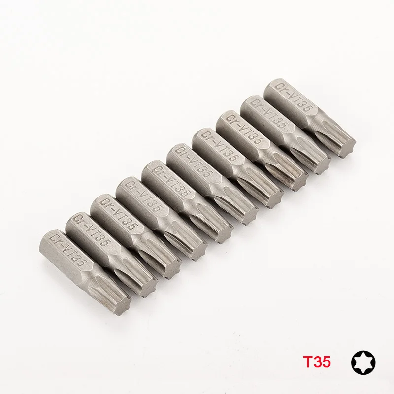 T35 10 или 8 шт. отвертка Torx Набор бит 1/4 шестигранный хвостовик звезда T8 T10 T15 T20 T25 T30 T35 T40 отвертка Биты для дома ручные инструменты - Цвет: T35