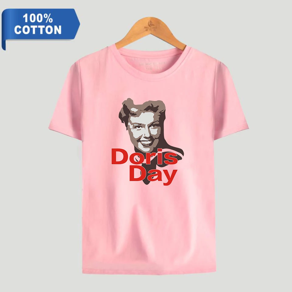 100% хлопок 2019 Американский певец и киноактера Дорис Day для женщин/мужчин одежда