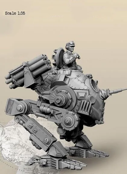 Набор для сборки фигурок из смолы в масштабе 1/35 T.R.W. UNKE и рисунок на