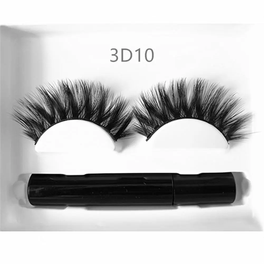 3D10 5ml Magnetic Eyeliner With False Eyelashes Set Gel Free Self- Adhesive Waterproof Liquid Eyeliner Makeup Set Natural Eyelashes - Цвет: 3D10