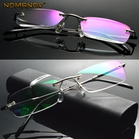anti ray coated lens business elite rimless frameless ultra light portable reading glasses box 0 75 1 1 5 1 75 2 to 4