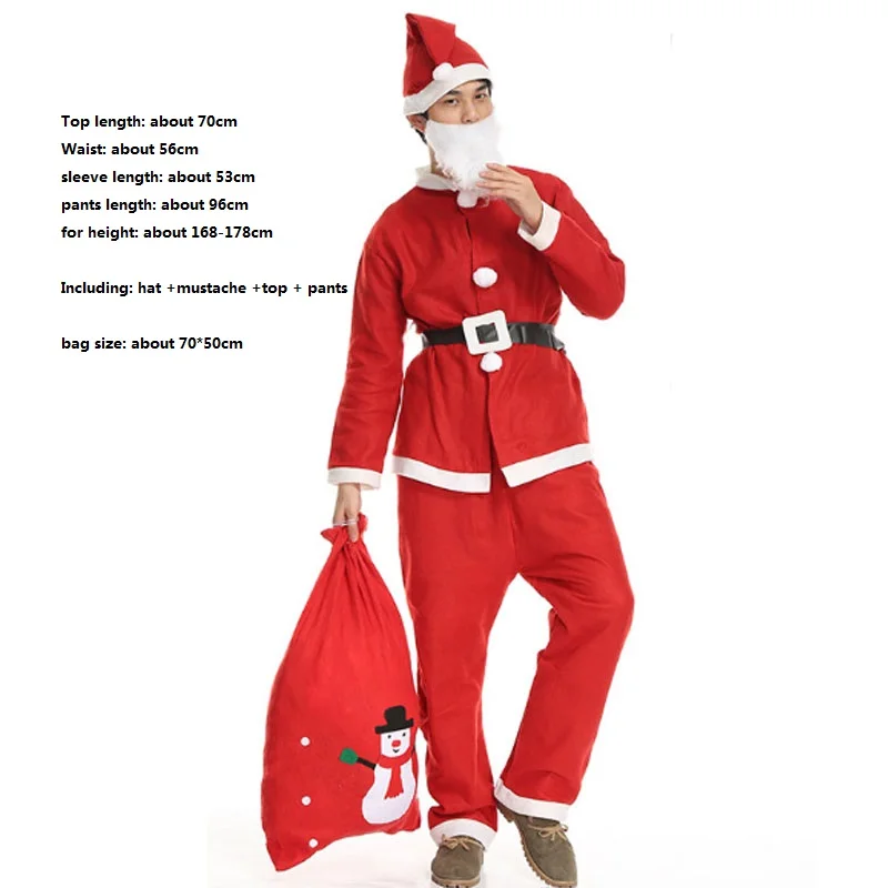 

Santa Claus Cosplay Costume A Full Set Of Costumes Red and Blue Santa Claus Clothes Luxury Suit Christmas Halloween