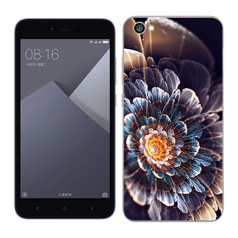 Черный чехол для Xiaomi Redmi Note 5A задняя крышка модный Мягкий силиконовый с рисунком 5