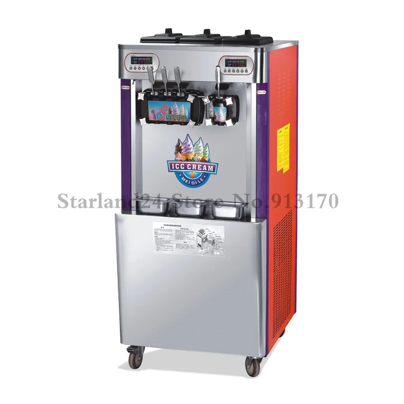 Машина для мягкого мороженого 4 вкуса коммерческий аппарат 48 ~ 52 литра/ч с