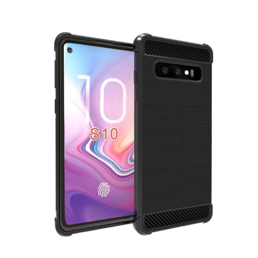 Для Samsung Galaxy S10 Plus Чехол Мягкий ТПУ/углеродное волокно противоударный защитный