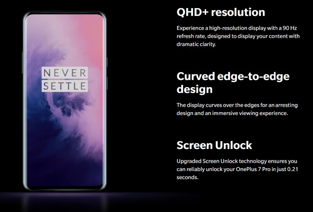 Мобильный телефон Oneplus 7 Pro с глобальной прошивкой, 6,6" жидкий AMOLED дисплей, 6 ГБ ОЗУ, 128 Гб ПЗУ, Snapdragon 855, 48 МП камеры, NFC Смартфон