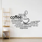 Кафе Наклейки на стены съемный Кофе Стиль Настенная Наклейка для ресторана кафе магазин украшения Съемный Кухня фрески AY1778