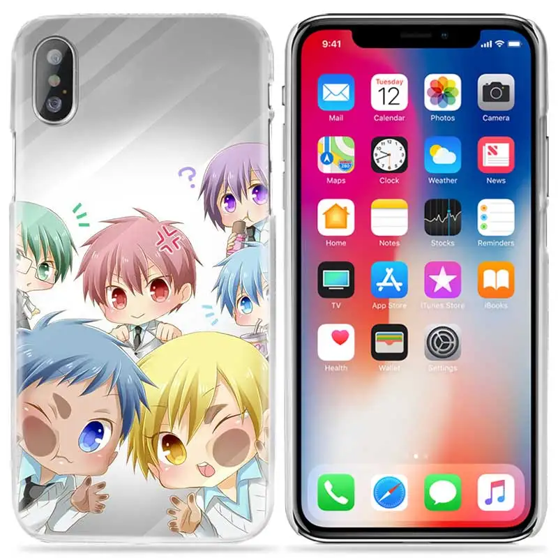 01 Kuroko чехол без корзины для iPhone XS Max XR X 10 7S 8 6 6S Plus 5S SE 5 4S 4 5C прозрачный жесткий PC аниме Kawaii чехол для телефона - Цвет: 01