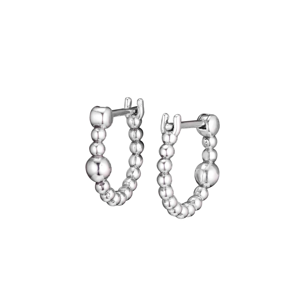 QANDOCCI настоящее 925 пробы серебряные ювелирные изделия цепочка из бисера серьги