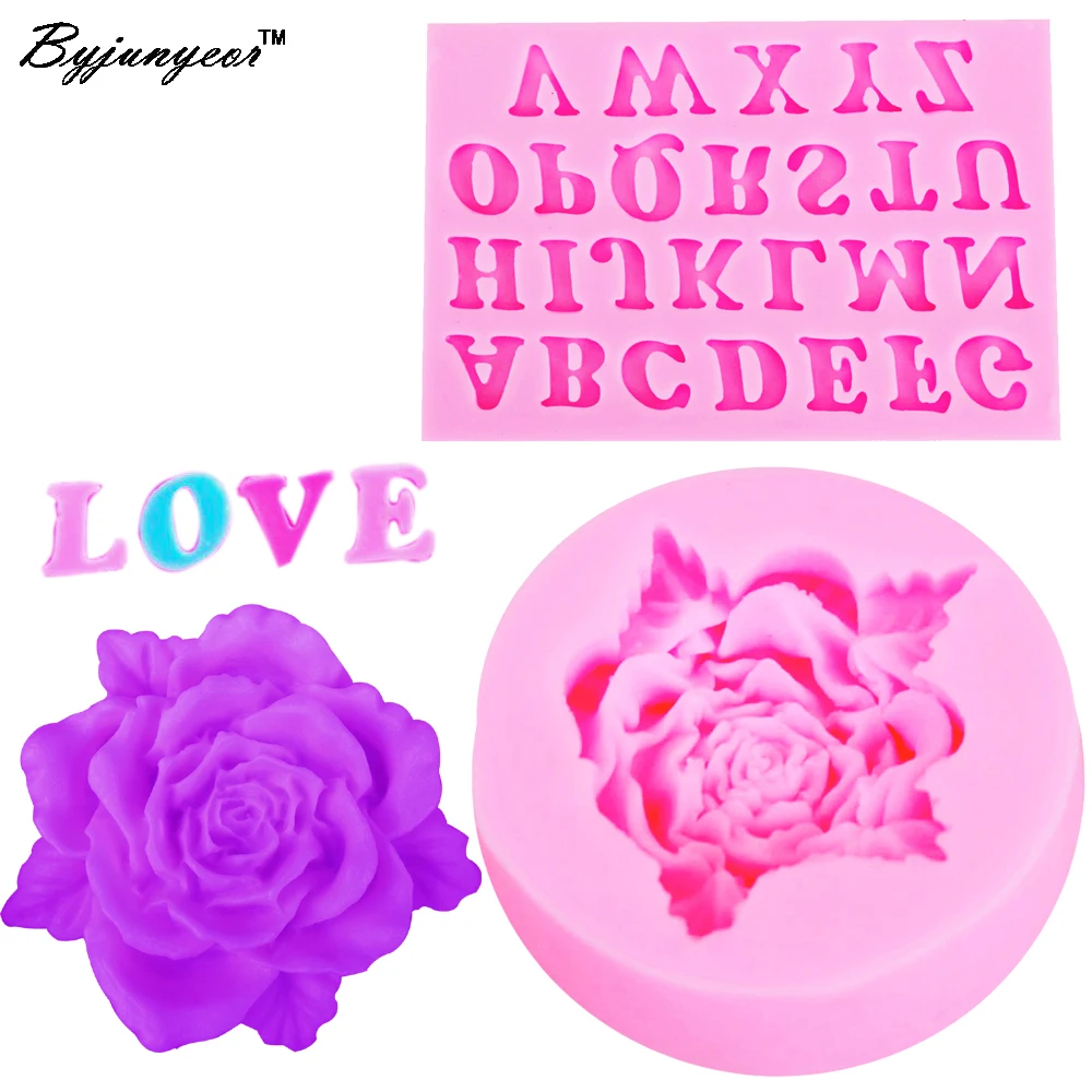 Эпоксидная УФ смола C089 2 шт. верхний корпус английская буква и розы Sugarcraft