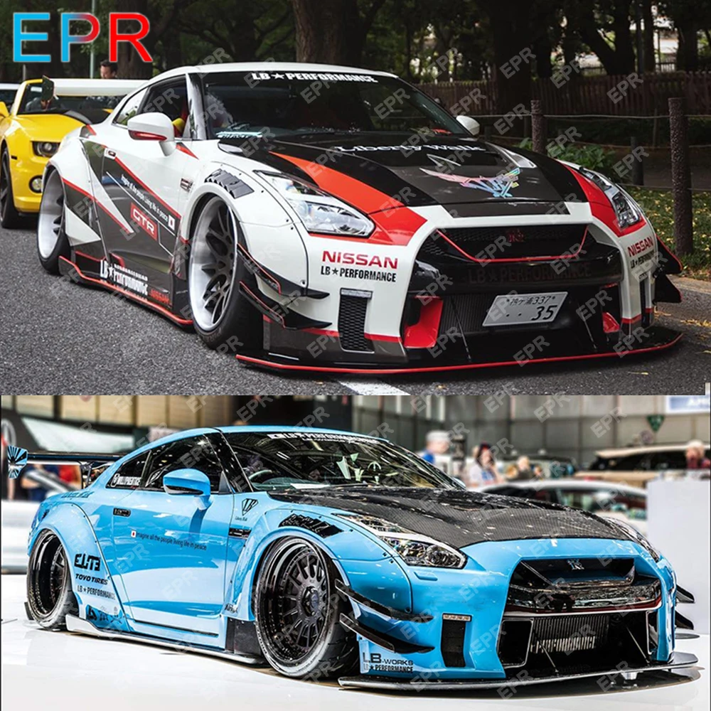 Для Nissan GTR R35 CBA DBA LBV2 стиль стекловолокно полный комплект кузова стекловолокно кузов автомобильный тюнинг часть для R35 GTR широкие наборы кузова