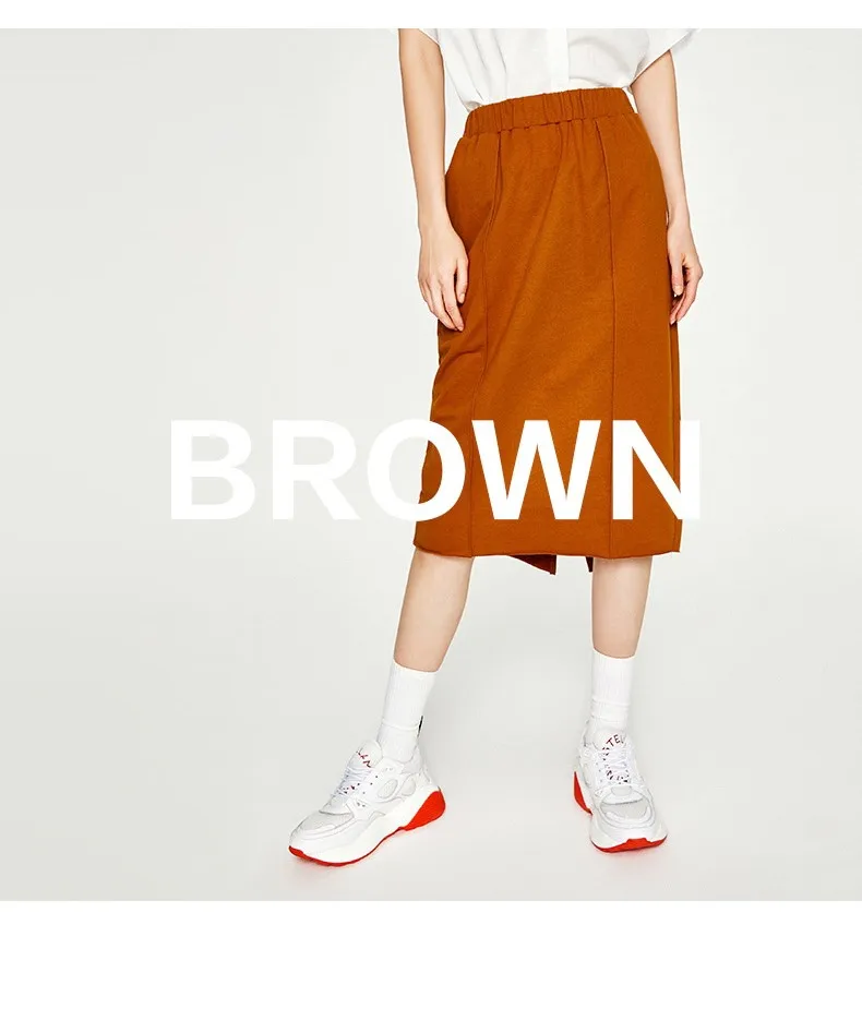 Toyouth New Autumnn Elastic High Waist Skirts Women Loose Midi Skirt H-Line Solid Ladies Skirt Causal Slim Plus Size Faldas Saia