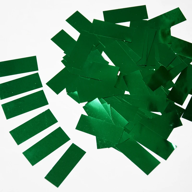 Green Retangular 2*5 см Фольга для домашних животных конфетти измельченные блестки confettis de