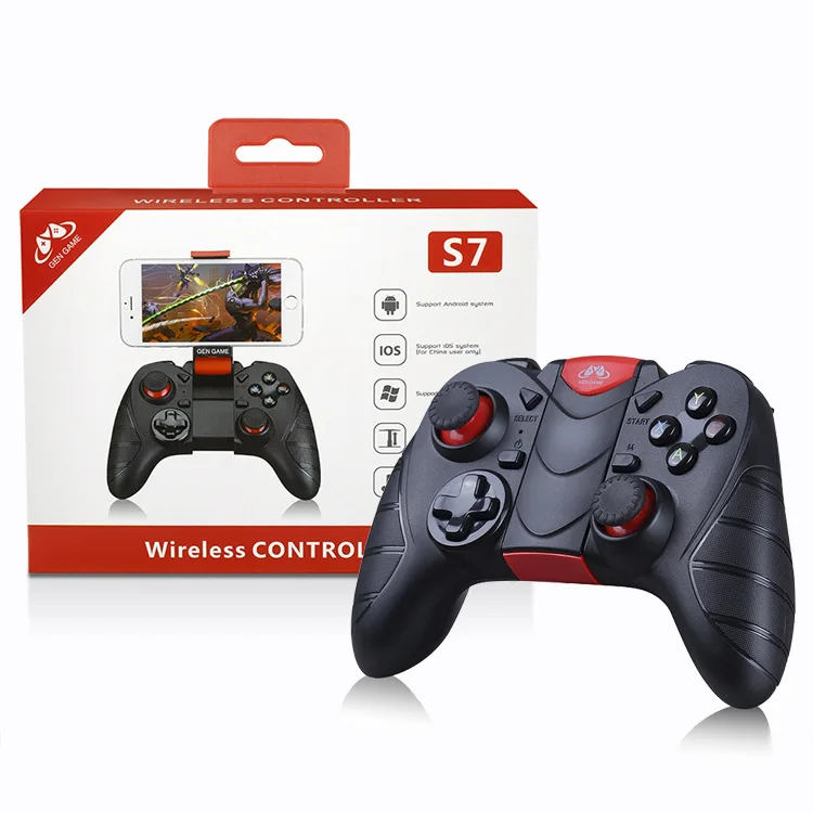 Новая игра Унив. игровой S7 Deluxe геймпад Bluetooth 3,0 Беспроводной игровой контроллер Джойстик для iPhone iPad samsung huawei ТВ коробка - Цвет: Army green