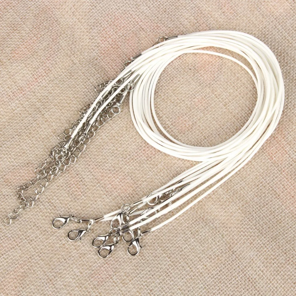 Hot Sale 10 Pcs/Lot DIY Real Leather Chains Pendant Necklace Rope Charms Findings Lobster Clasp String Cord 1.5 Mm Black | Украшения и