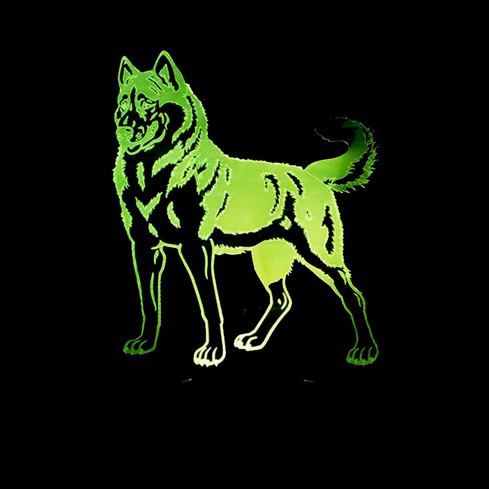 Новая собака добермана Led 3d светильник 7 красочный сенсорный пульт