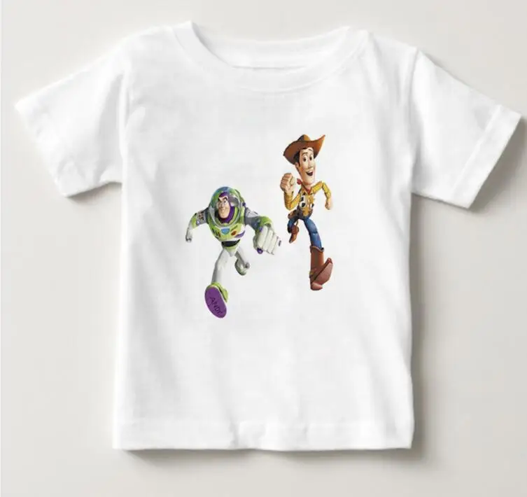White childreT-shirt Г., новая детская футболка классическая история игрушек мультфильма, персонаж Базз Лайтер/Вуди, 3d Футболка Повседневная футболка в стиле Харадзюку для мальчиков и девочек, NN - Цвет: White childreT-shirt