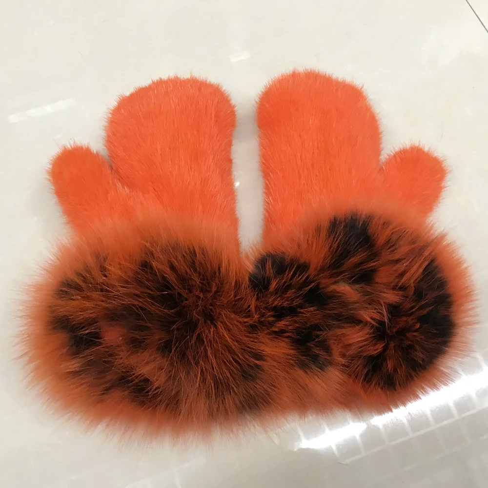 2020 новые стильные женские перчатки из натурального меха норки вязаные милые с