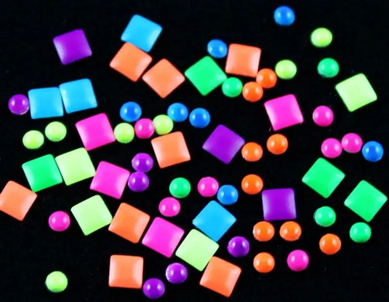 Blueness 6 Neon Color Plating Square Round Design For Nail Art Tips Charms 3D Nails DIY Glitter Wheel Manicure Decorations ZP010 | Красота и