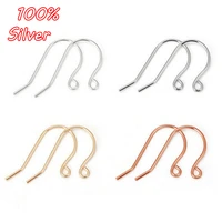 2pair 925 sterling silver 9 shape ear hook accessories ladies earring plated gold diy ear line jewelry making supplies wholesale
