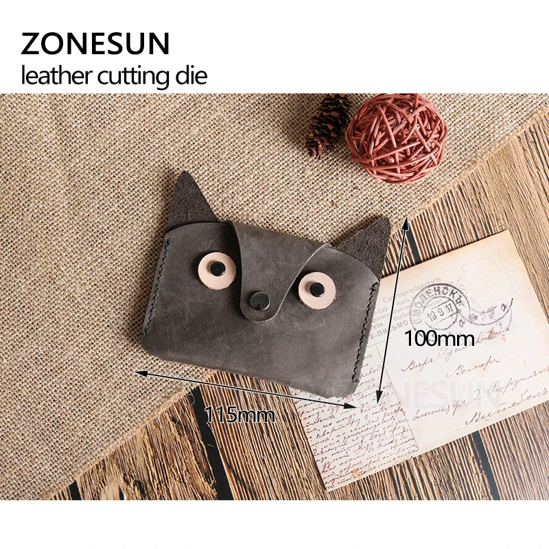 ZONESUN нож с деревянными шаблонами в форме совы для изготовления изделий из кожи на