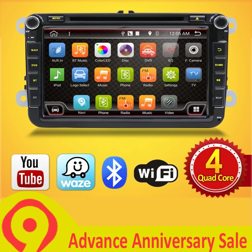 2 Din 8 дюймов четырехъядерный Android 7 1 vw автомобильный dvd для Polo Jetta Tiguan passat b6 cc fabia mirror