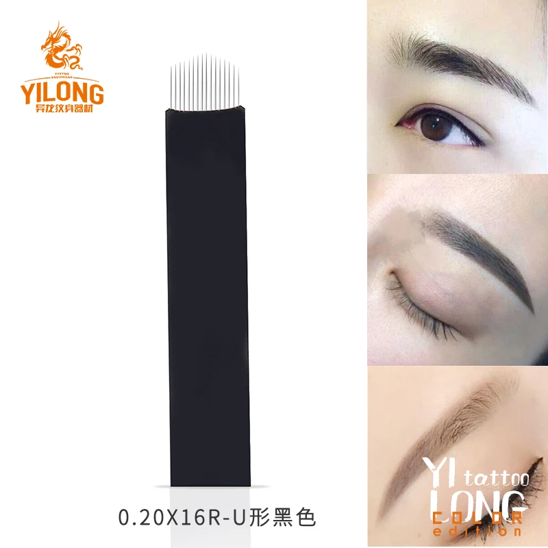 50 шт. 12 14 16 18 21U шпильки 0,2 м Microblading Naalden Permenent Make-Up тату Naald Lamina Agulhas Tebori Blad voor Handmatige