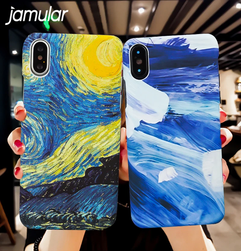 Чехол с абстрактным рисунком для iphone 8Plus Матовый Жесткий чехол 6 6S Plus 8 7Plus X 10