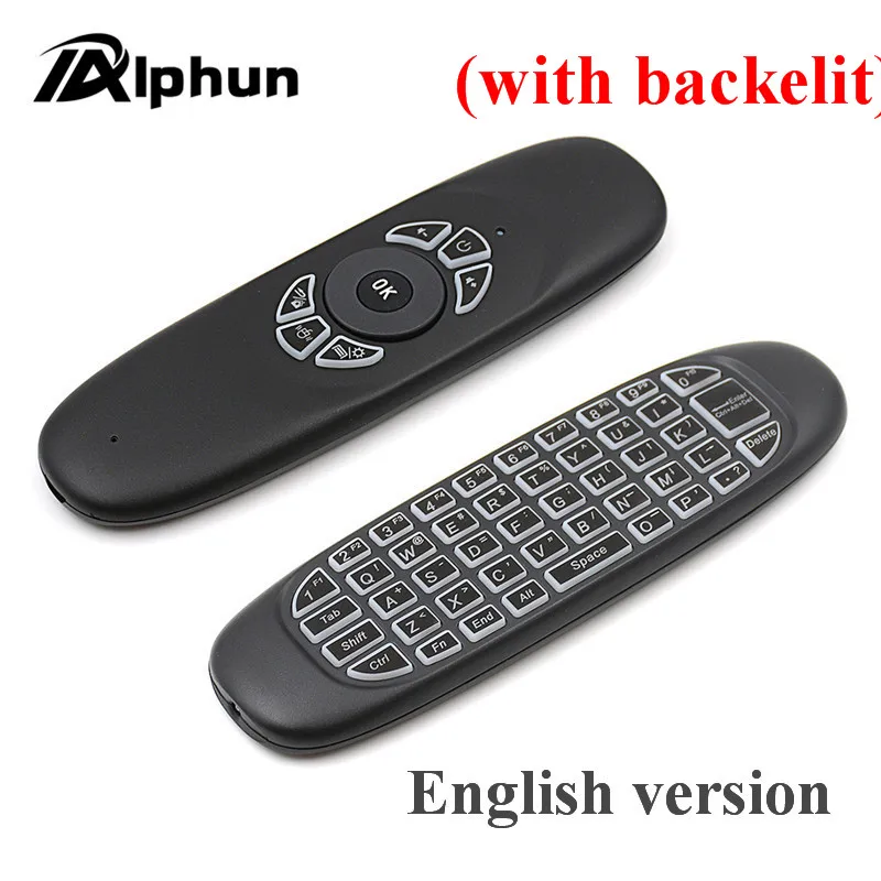 Alphun 2 4 GHz C120 Air Mouse перезаряжаемая Fly Клавиатура для игр Smart TV BOX Компьютерная Мини ПК