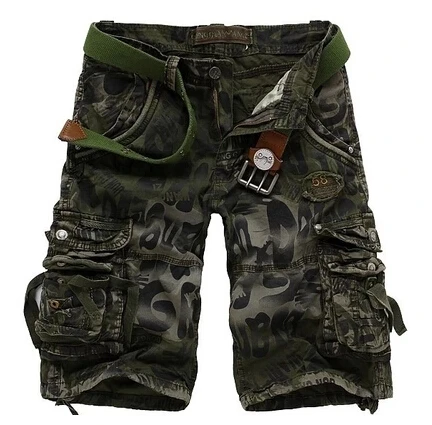 Free Shipping men's Multi Pocket beach army Camo Leisure overalls military cargo shorts mens board breeches|mens stylish shorts|shorts bluemens
